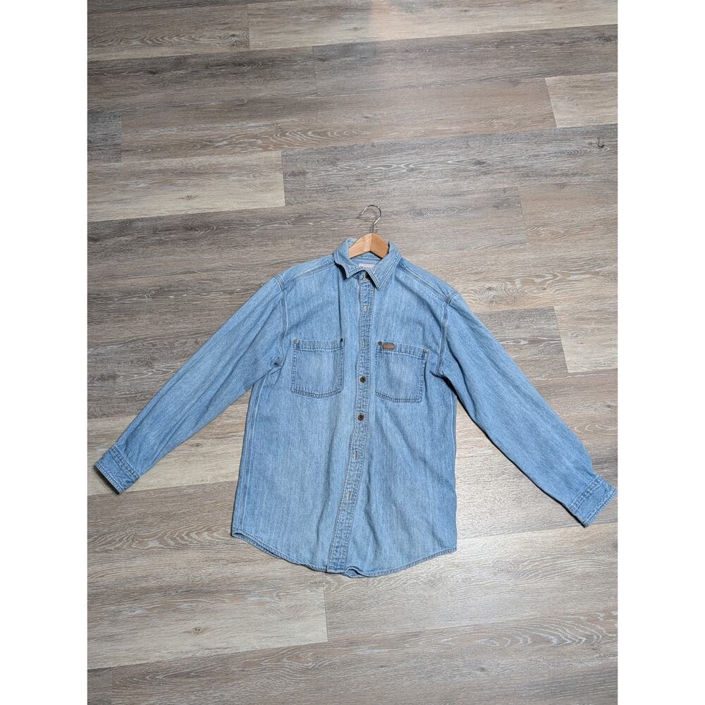Carhartt Mens Medium Long Sleeve Button Front Denim Shirt